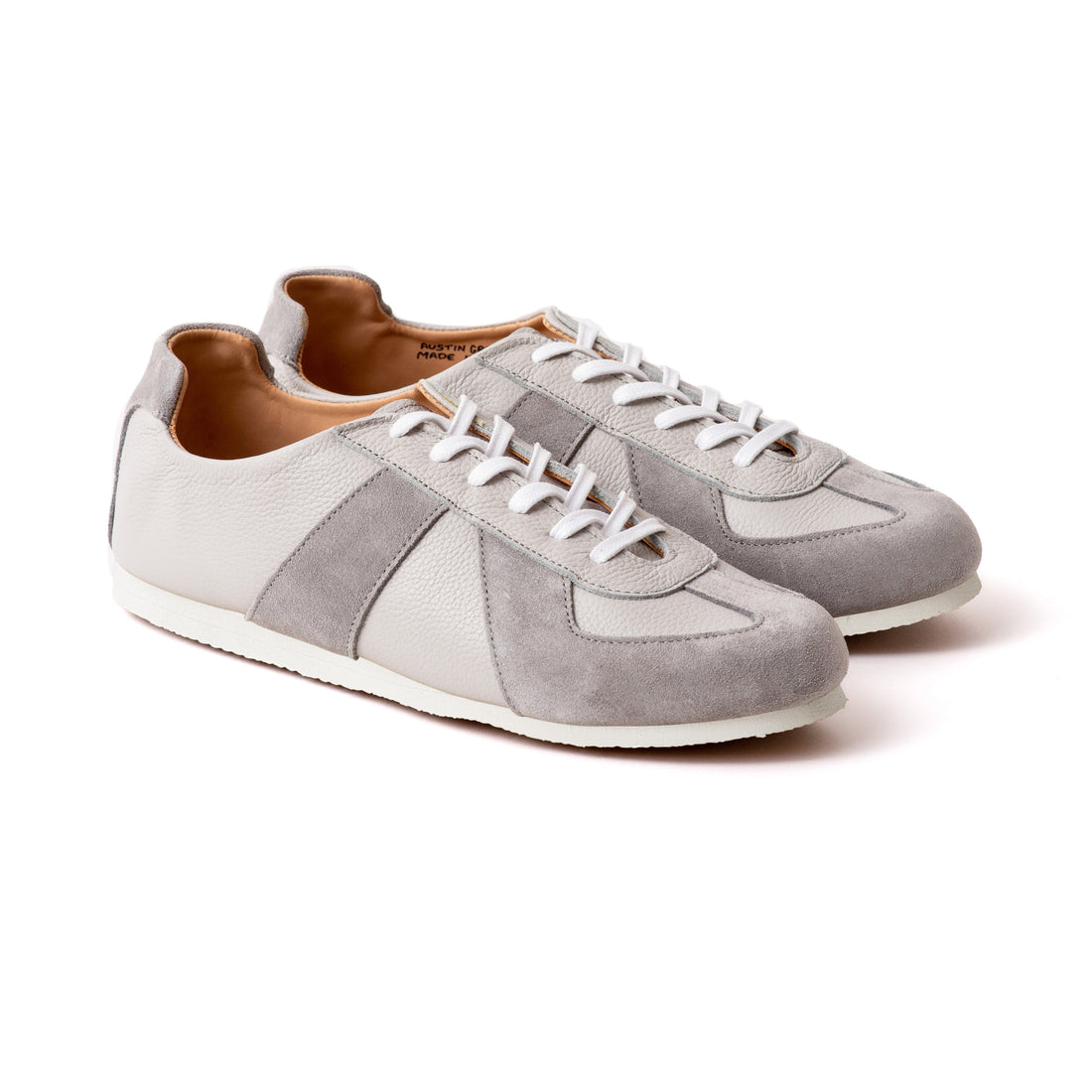 The Torino Sneaker – Handcrafted Grey Leather & Suede Sneakers