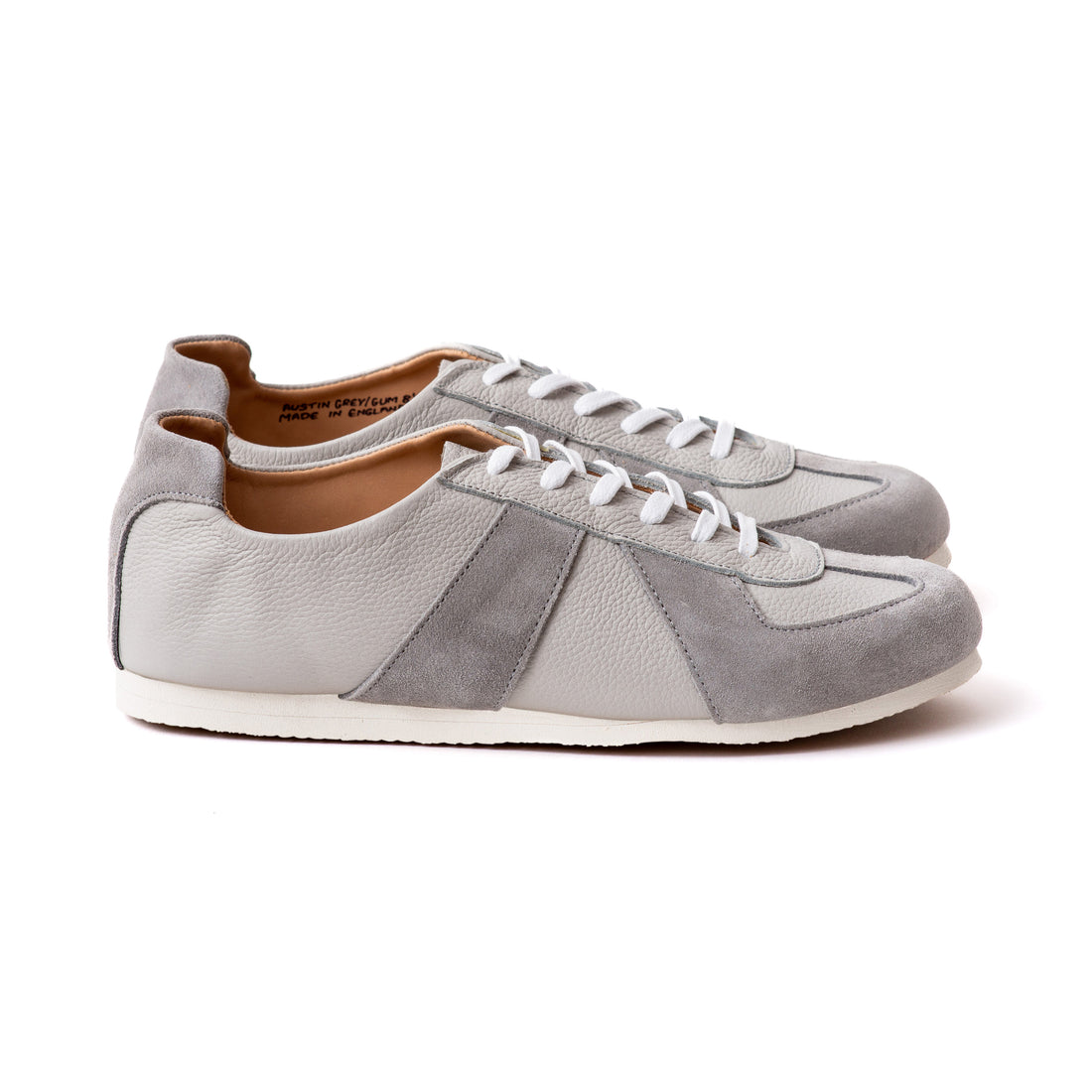 The Torino Sneaker – Handcrafted Grey Leather & Suede Sneakers