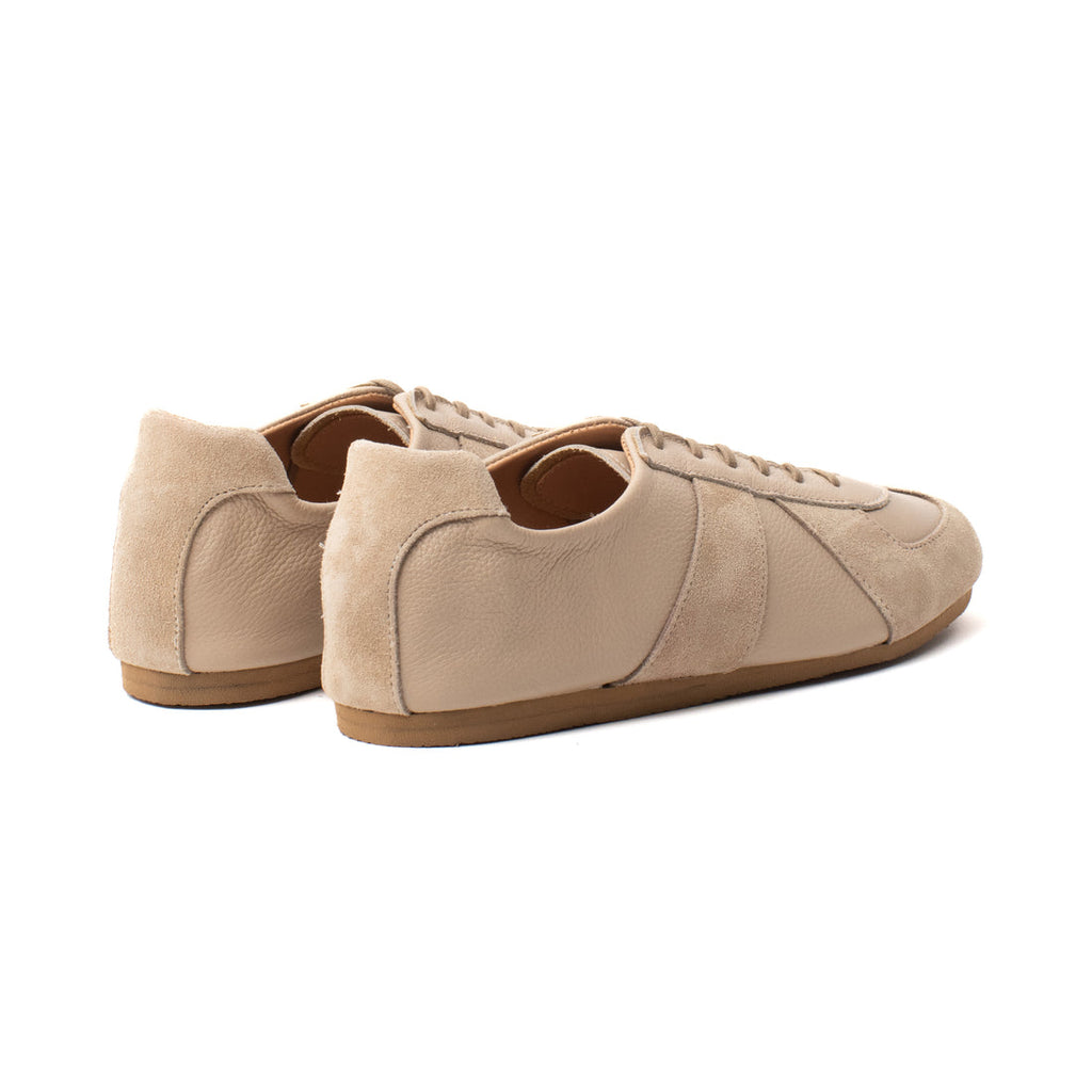 The Torino Sneaker – Handcrafted Beige Leather & Suede Sneakers