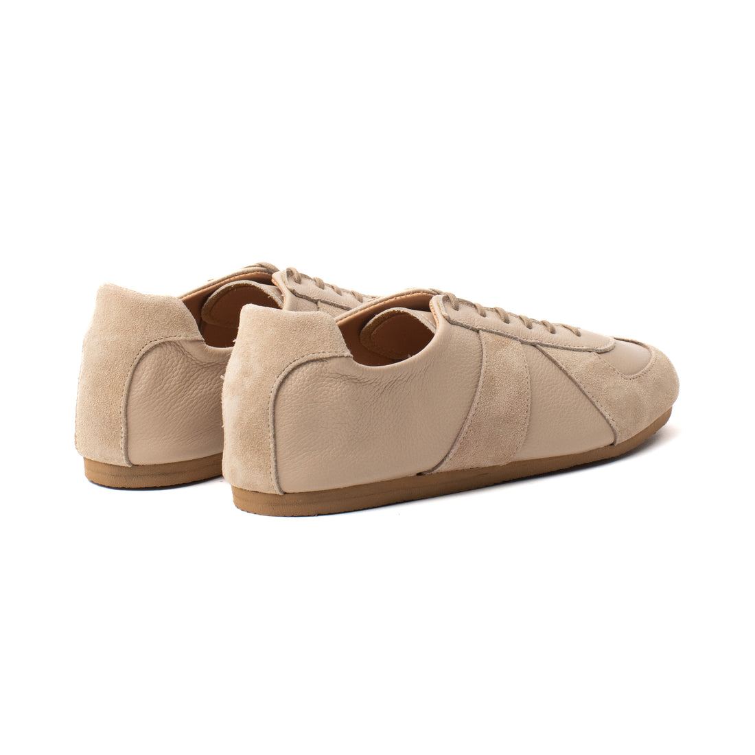 The Torino Sneaker – Handcrafted Beige Leather & Suede Sneakers