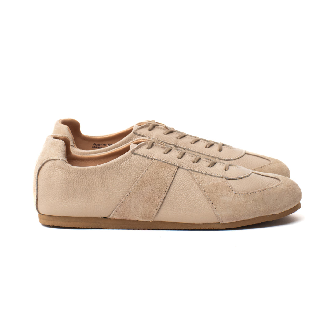 The Torino Sneaker – Handcrafted Beige Leather & Suede Sneakers