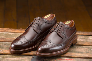 Elvario Chandler Longwing – Handmade Dark Brown Calf Leather Shoes