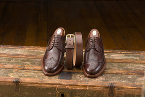 Elvario Chandler Longwing – Handmade Dark Brown Calf Leather Shoes