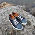 Elvario Court Classic 2.0 Low – Handmade Leather Sneakers for Men | Parisian Blue