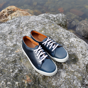Elvario Court Classic 2.0 Low – Handmade Leather Sneakers for Men | Parisian Blue