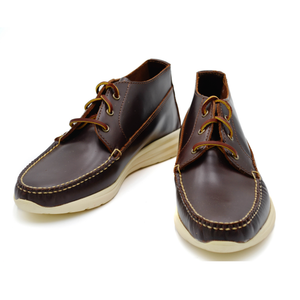Elvario Handmade Genuine Leather Boat Shoes – Chestnut Brown Casual Lace-Up Loafers