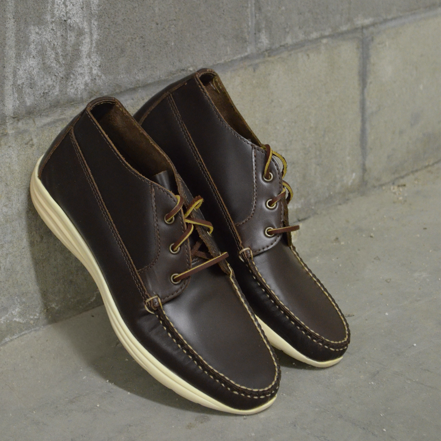 Elvario Handmade Genuine Leather Boat Shoes – Chestnut Brown Casual Lace-Up Loafers
