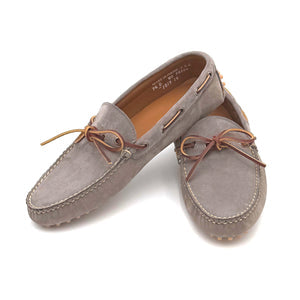 Elvario Handmade Suede Driving Moccasins – Gray Leather Slip-On Loafers for Men