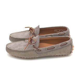 Elvario Handmade Suede Driving Moccasins – Gray Leather Slip-On Loafers for Men
