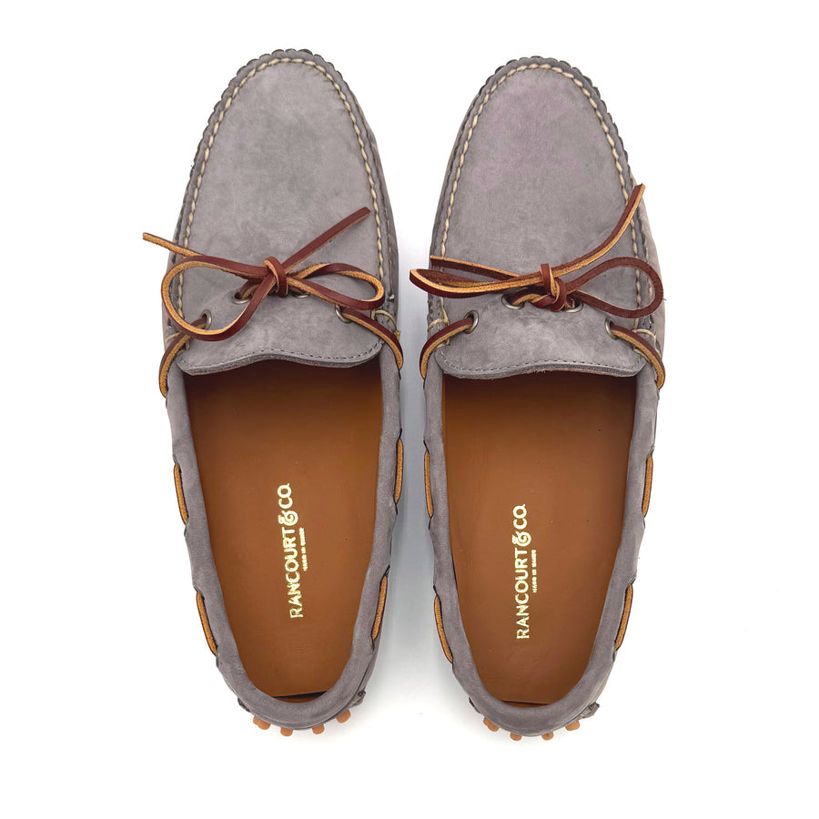 Elvario Handmade Suede Driving Moccasins – Gray Leather Slip-On Loafers for Men