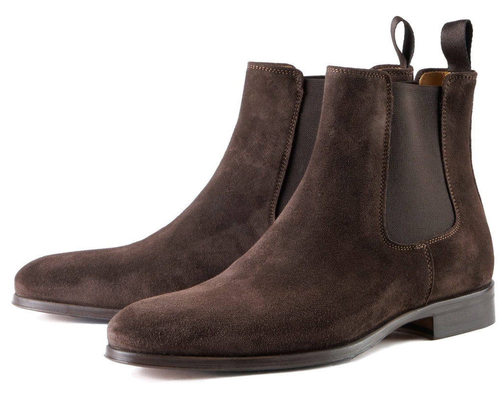 Elvario Handmade Dark Brown Suede Chelsea Boots – Premium Leather Ankle Boots for Men