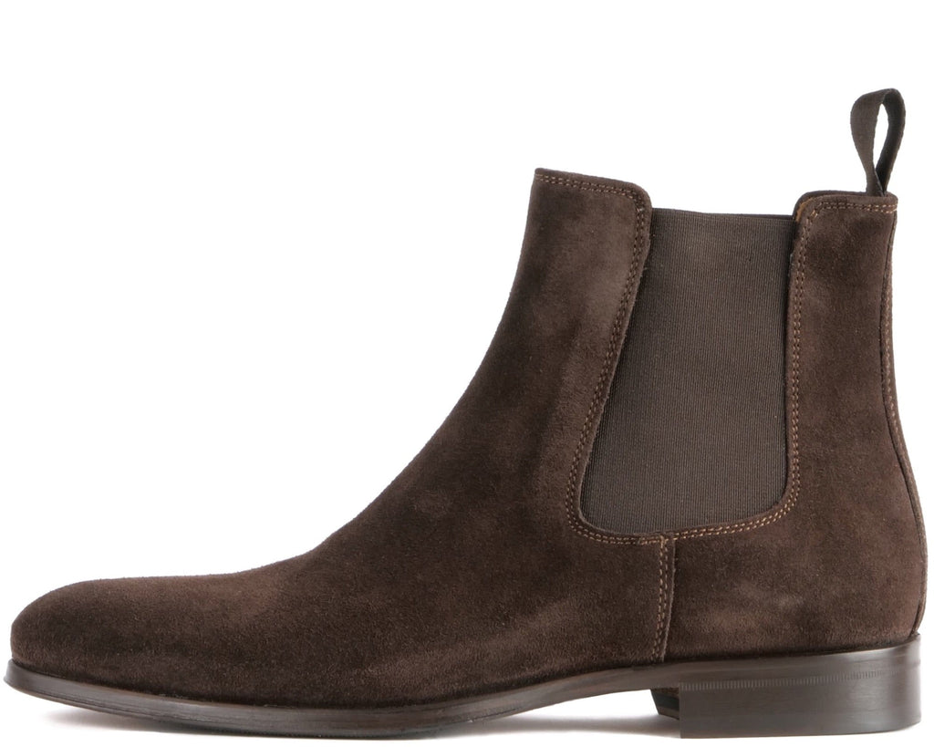 Elvario Handmade Dark Brown Suede Chelsea Boots – Premium Leather Ankle Boots for Men