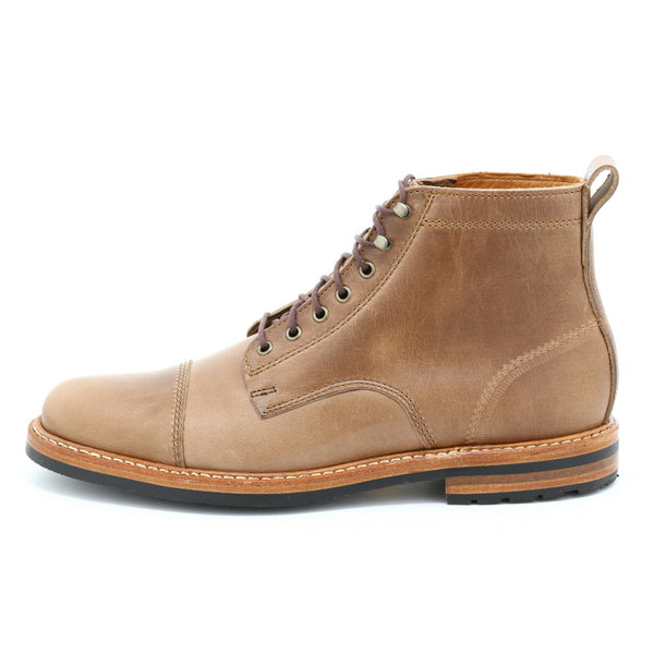The Maverick Boot – Handcrafted Beige Leather Heritage Boots