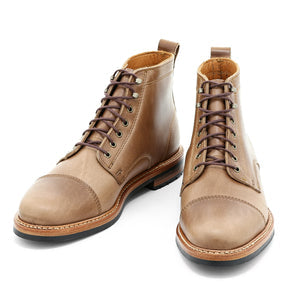The Maverick Boot – Handcrafted Beige Leather Heritage Boots