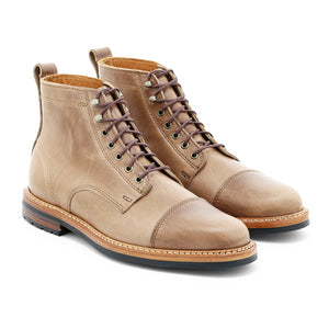 The Maverick Boot – Handcrafted Beige Leather Heritage Boots
